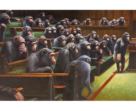 Mason Storm (British 1966-), 'Monkey Parliament', 2020, Giclee Print on 350gsm Hahnemuhle Museum Etching paper, signed and in