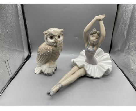 NAO Lladro Ballerina "Daisa" Figurine , and NAO Lladro "Owl" Figire