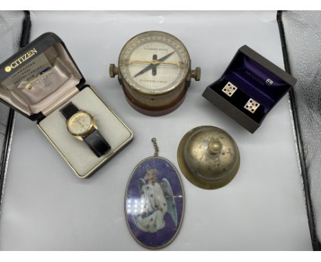 Assorted Lot to include Telegraph Works Galvanometer, Citizen Automatic 21 Jewels Watch and others