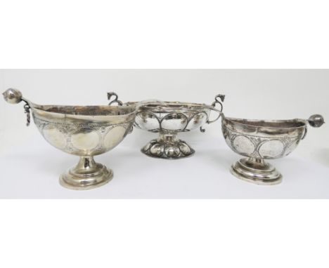 A GROUP OF MISCELLANEOUS EUROPEAN SILVER ITEMS  THE MAJORITY 19TH CENTURY comprising: a two-handled bowl in the form of a Dut