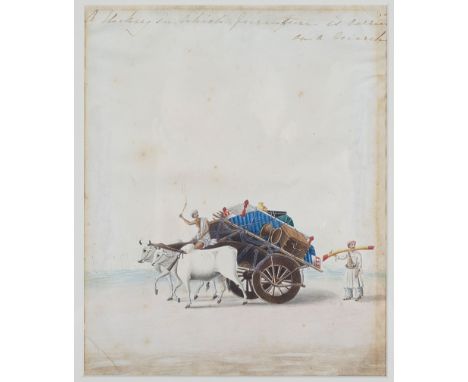 FIVE COMPANY SCHOOL PAINTINGS  PATNA  MID-19TH CENTURY gouache on paper  one depicting a messenger with a document in his han