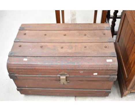 A vintage tin trunk