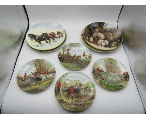 Poole hunting scene picture plates plus others