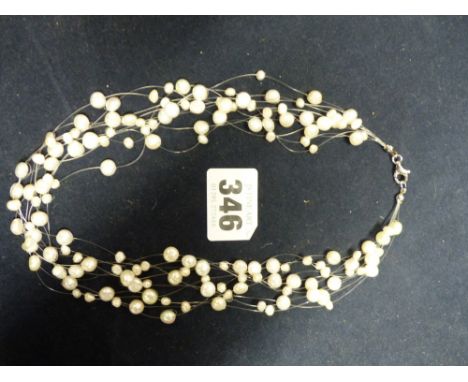 A LADIES FRESHWATER PEARL FRINGE NECKLACE IN BOX