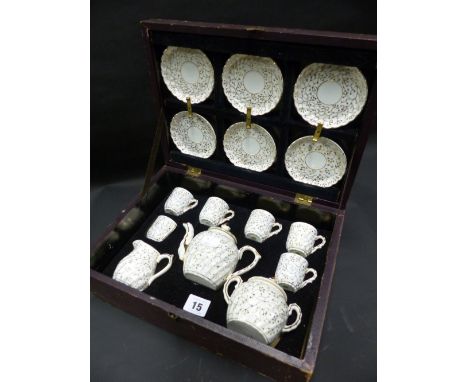 A CONTINENTAL BOXED PORCELAIN CHILD'S TEA SERVICE