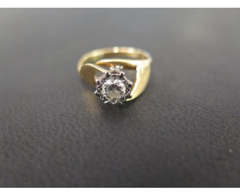 A diamond single-stone ring - The brilliant-cut diamond within an illusion setting - Estimated diamond weight 0.40ct - Estima