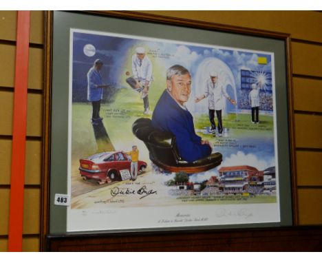 A limited edition (808/850) print by JEFFREY T WOOD, signed by DICKIE BIRD