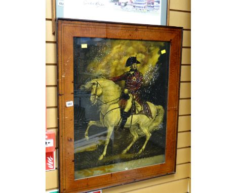 A framed print of King George III on a horse