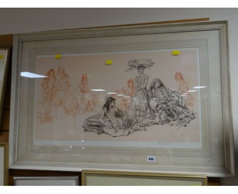 A signed William Russell Flint print of reclining semi-nude females