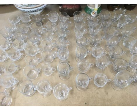 A collection of Victorian and later glass  custard cups 63 approx