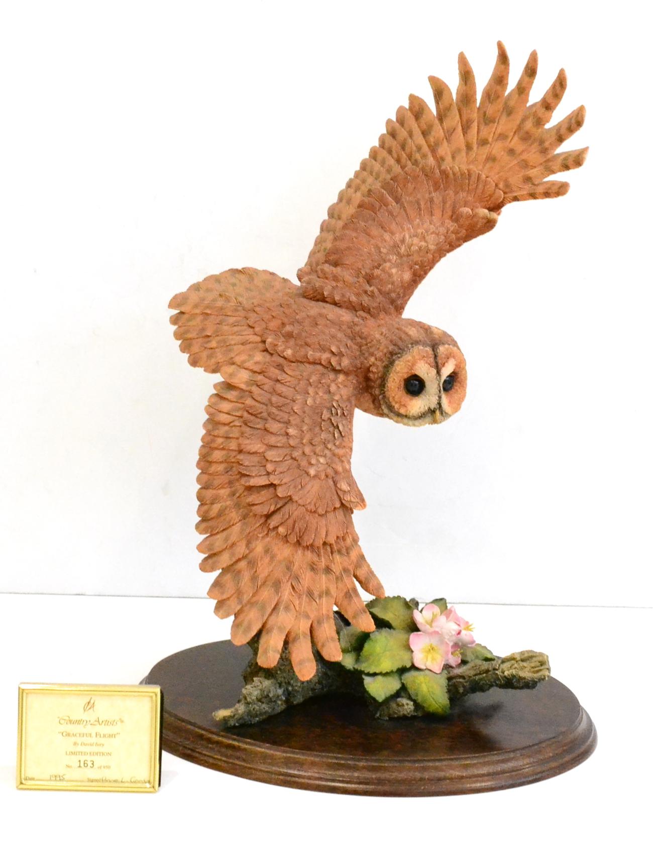 Country Artists Owl Model 'Graceful Flight' by David Ivey, limited