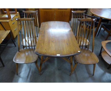 An Ercol Golden Dawn drop leaf table and four chairs 