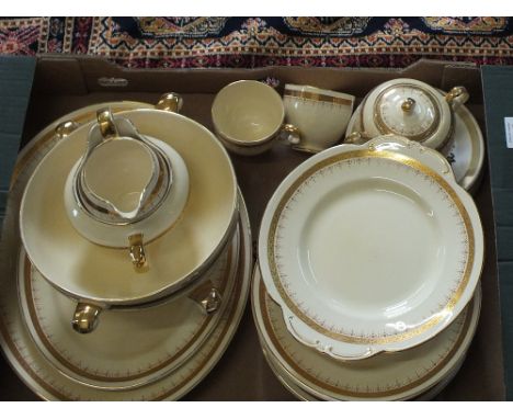 Crown Devon gilt and cream plus other china (five boxes)