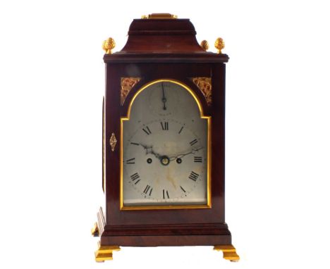 A late 18th Century Mahogany Silver dialled eight day striking bracket clock, dial signed George Suggate of Halesworth, case 
