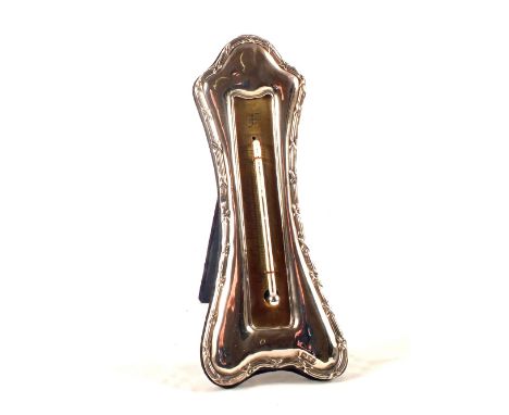 A Silver desk thermometer, Chester 1903