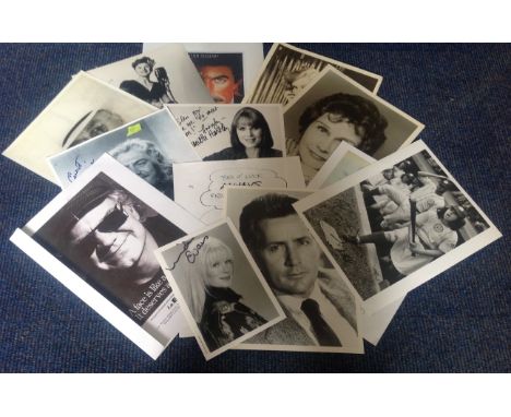 TV Film and Entertainment collection twelve photos, magazine pages mainly 10 x 8 including Ernest Borgnine, Tom Selleck, Mich
