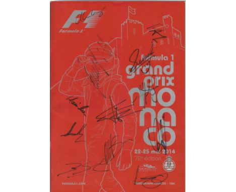 Multi-signed Formula 1 Grand Prix Monaco 2004 programme. Signed by Hill, Brundle, Newey, Vettel, Marko, Buemi, Horner, Riccar