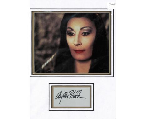 Anjelica Huston signed autograph presentation. High quality professionally mounted 15x13 inch overall sized display. 3D doubl