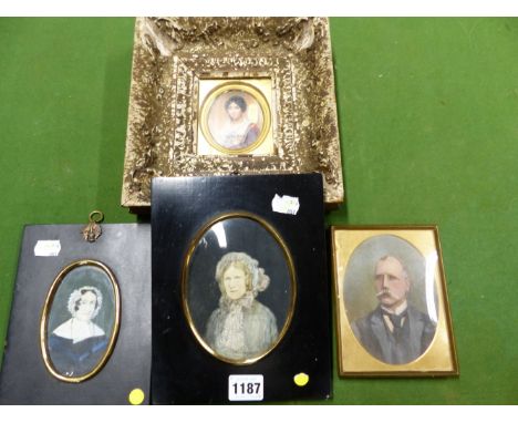 AN EARLY 19th  C. EUROPEAN OVAL PORTRAIT MINIATURE WATERCOLOUR OF A DARK HAIRED LADY DRESSED IN PERIOD MUSLIN DRESS.   8 x 6.