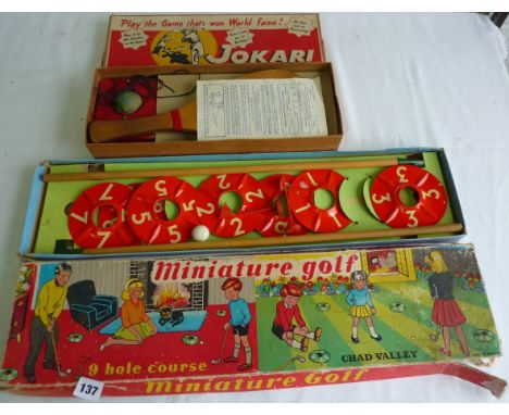 CHAD VALLEY BOXED MINIATURE GOLF & BOXED JOKARI