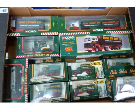 11 STOBART CORGI BOXED MODERN LORRIES, FORK LIFT, DAYS GONE & SIMILAR