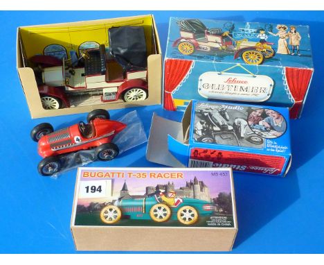 SCHUCO OLD TIMER 1229 BOXED MODEL, SCHUCO STUDIO 91050030 T/W MODERN MADE IN CHINA TIN BUGATTI T35 RACER