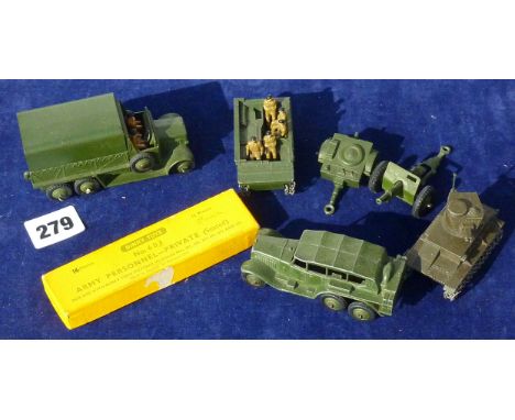 DINKY TOYS 6 MILITARY VEHICLES INC. 603 ARMY PERSONNEL PRIVATES SEATED BOX