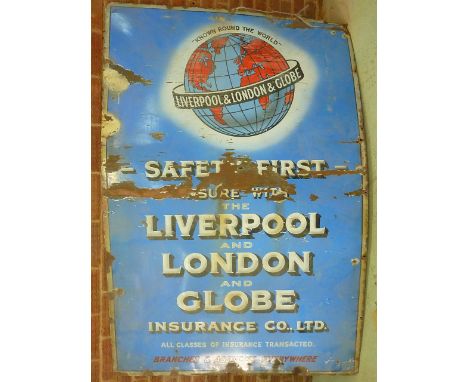 LIVERPOOL AND LONDON AND GLOBE INSURANCE CO ADVERTISING SIGN