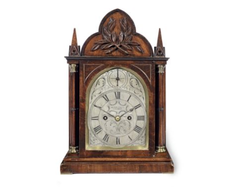 A good second quarter of the 19th century brass-mounted mahogany table clockHenry Pace, London The gothic-style case with tre