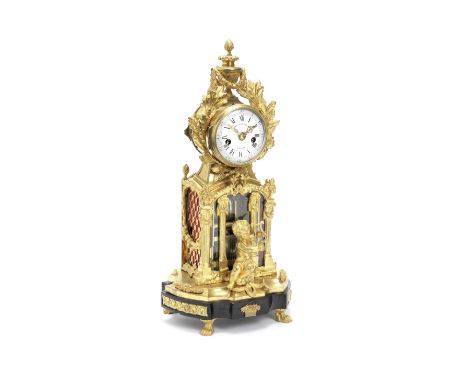 A rare second half of the 18th century French ormolu musical mantel clockNoel Baltazar a ParisThe elaborate case surmounted b