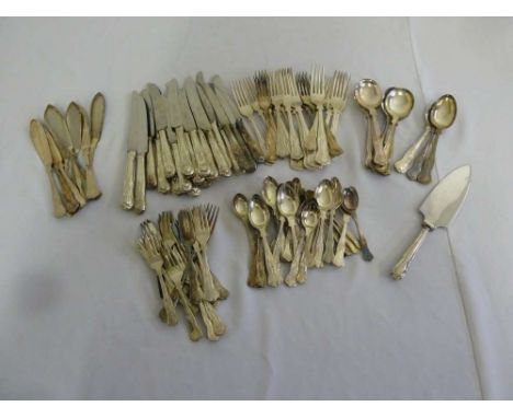 Canteen of Kings Pattern silver plated flatware 12 place setting