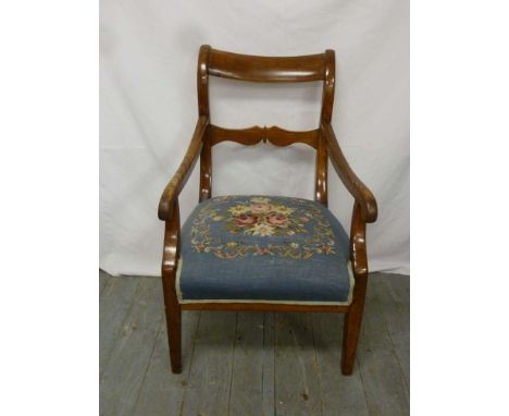 Edwardian tapestry upholstered occasional chair