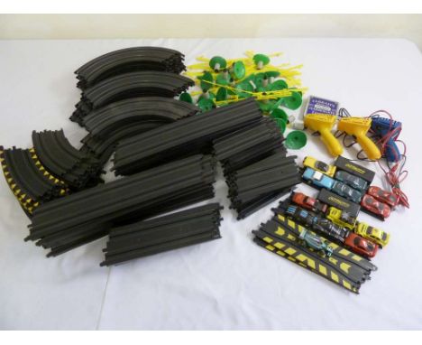 Micro Hornby Scalextric 1/64 and others mixed lot of track and cars in good condition