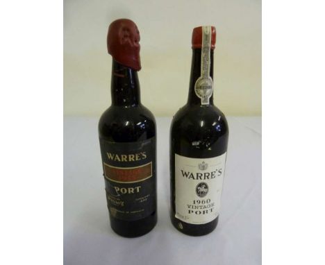 Two bottles of Warres vintage port 1955 and 1960