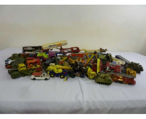 A quantity of Military and commercial vehicles, Matchbox Superkings, Siku Corgi and others, in playworn condition