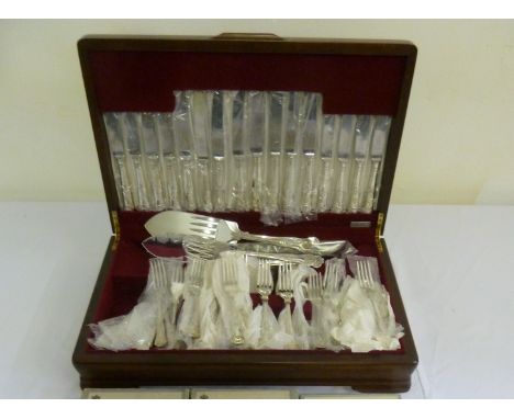A quantity of silver plated Kings pattern flatware in original packaging