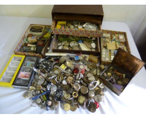 A quantity of watch parts, accessories and tools