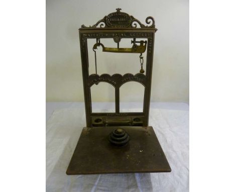 A late Victorian cast iron post office scales by Day and Millward - A/F