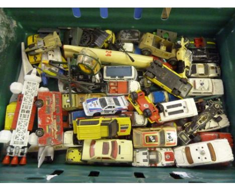 A quantity of Corgi, Dinky Spot on and others to include cars, aeroplanes, in playworn condition