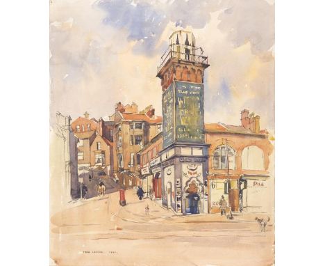 Frederick (Fred) Lawson (1888-1968) ''Scarborough'' Signed and dated 1930, inscribed verso, pencil and watercolour, unframed,