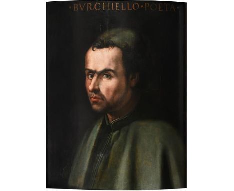 Circle of Cristofano dell Altissimo (c.1525- 1605) Italian  Portrait of the poet Burchiello, head and shoulders Inscribed, oi