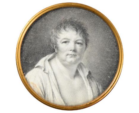 French School (Early 19th century) Portrait of a enlightened gentleman, head and shoulders, possibly a self portrait of an ar