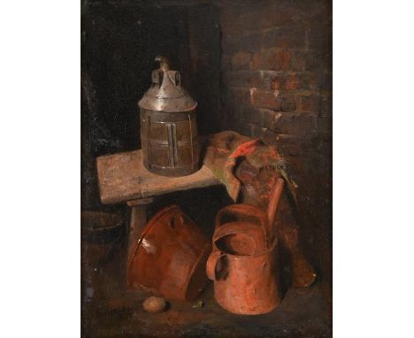 Edward Holliday (fl.1879-1884)  The Light of Other Days  Signed and dated 1879, oil on board, 20cm by 15cm   Exhibited: RBA 1