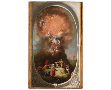 Circle of Giovanni Battista Tiepolo (1696-1770) Italian  Ceiling design The Assumption of the Virgin Mary Oil on canvas, 75cm