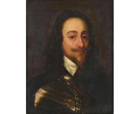 After Sir Anthony Van Dyck (1599-1641) Flemish  Portrait of Charles I in armour Oil on canvas, 40cm by 30.5cm  See illustrati