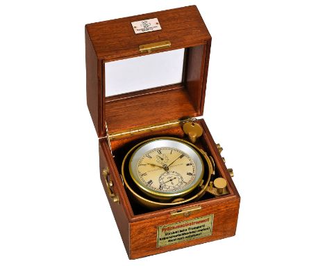 Schiffs-Chronometer "Glashütter Uhren-betriebe", um 1960Hersteller: "GUB VEB Glashütter Uhrenbetriebe, Glashütte/Sachsen". Ka