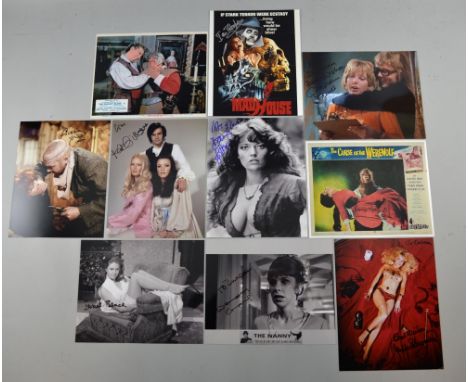Revised Estimate - Hammer Horror, 10 signed promotional photographs including Kate O'Mara, Yvonne Romain, Jack Headley, Dana 