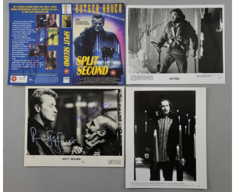 Split Second photo signed by Rutger Hauer & Pete Postlethwaite, John Carpenter's The Thing photo signed by Kurt Russell & a v