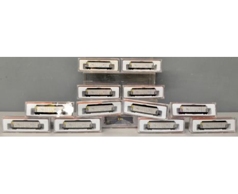 F.V.M Fox Valley Models N Gauge rolling stock, Trinity RD -4  Hopper No's from 8305 -13 to 24 inclusive and 81910 Canstock,  