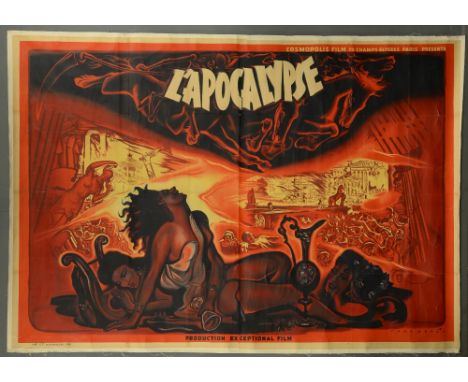 L'Apocalypse (1948) French 2 Panel film poster, artwork by Rene Peron, IMP. C.F. 29 R. Marsoulan - Paris, Cosmoplois Film, li